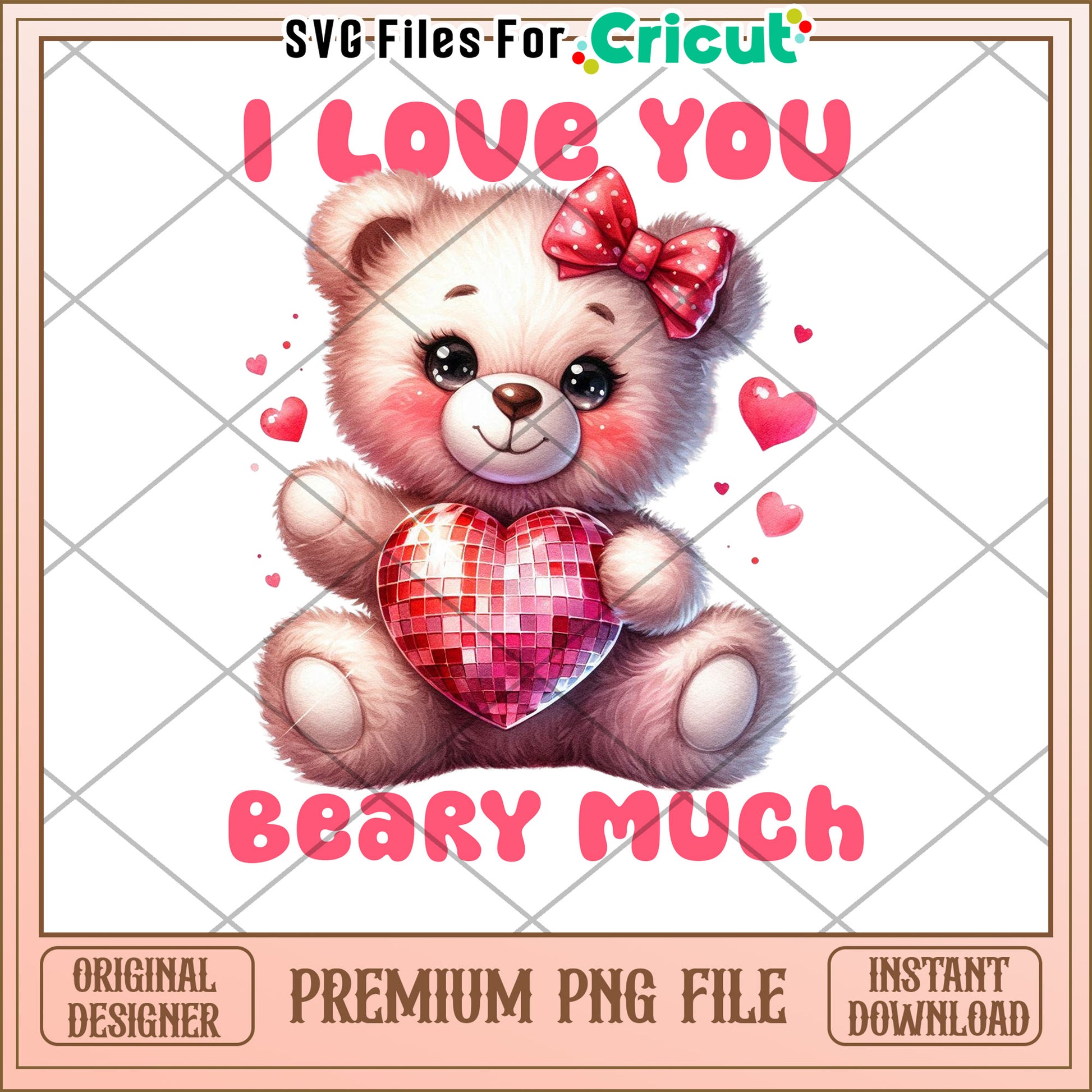 Cute Teddy Bear I Love You PNG