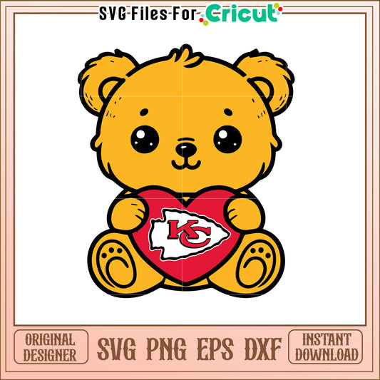 Cute Teddy Bear KC Chiefs SVG