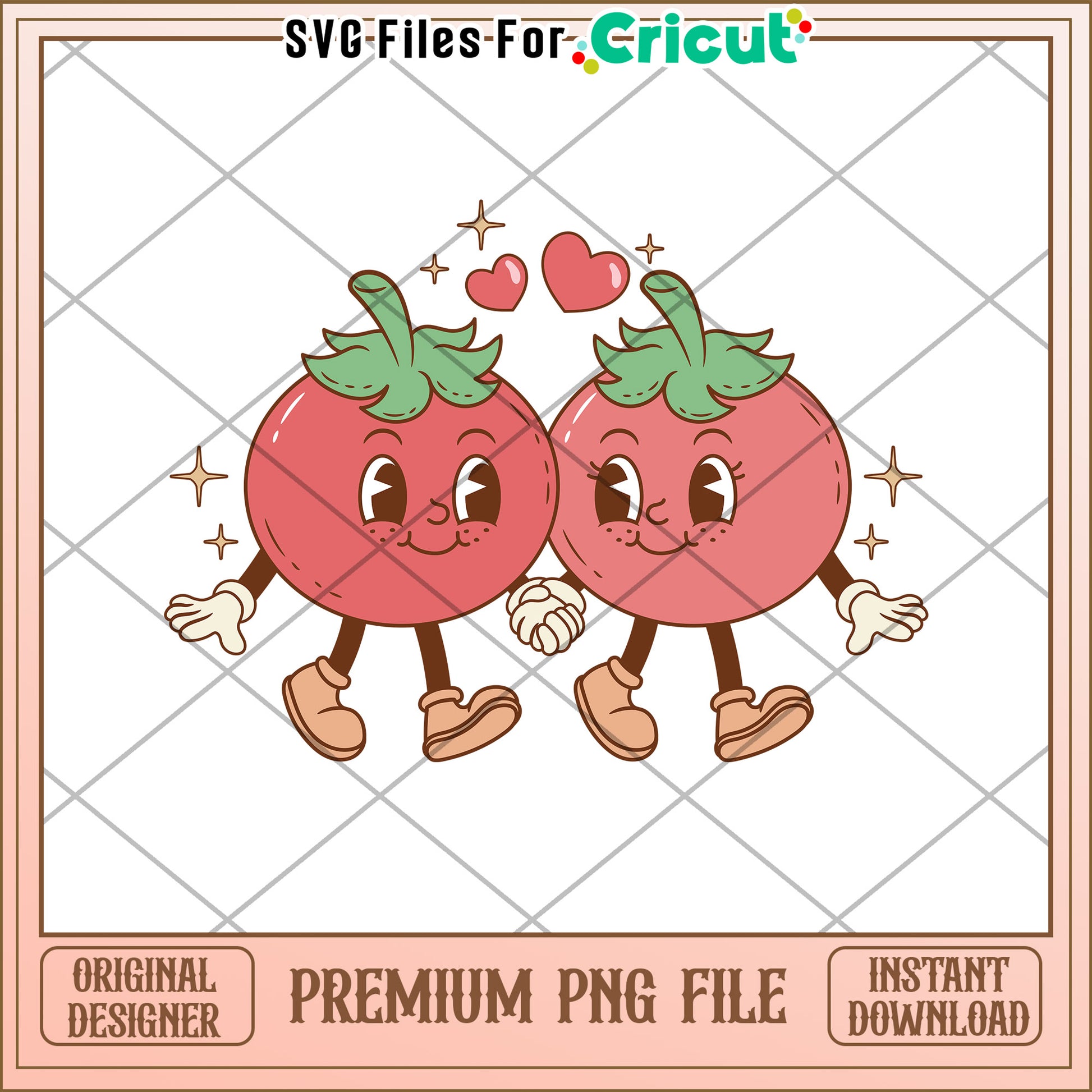 Cute Tomato Couple PNG Cricut Design