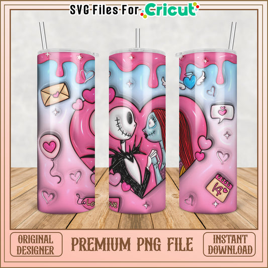 Cute Tumbler Design with Love Theme for Cricut Crafting PNG File