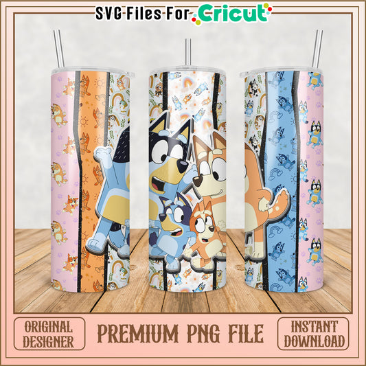 Cute Tumbler PNG File for Cricut Bluey Inspired Design Download