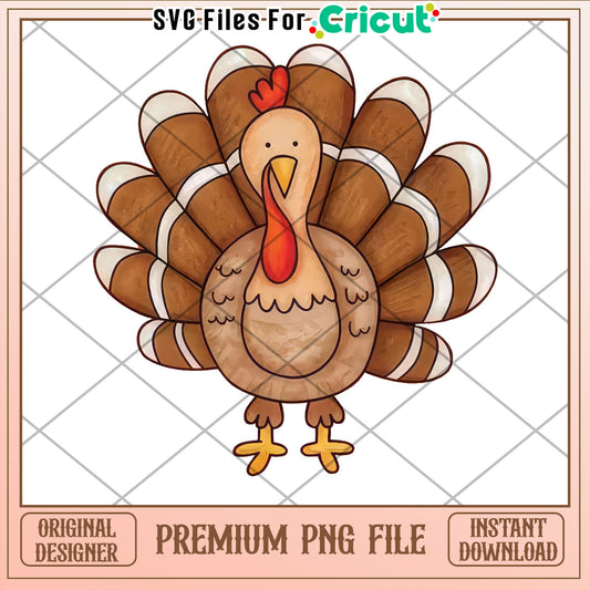 Cute Turkey PNG Thanksgiving Cricut Design