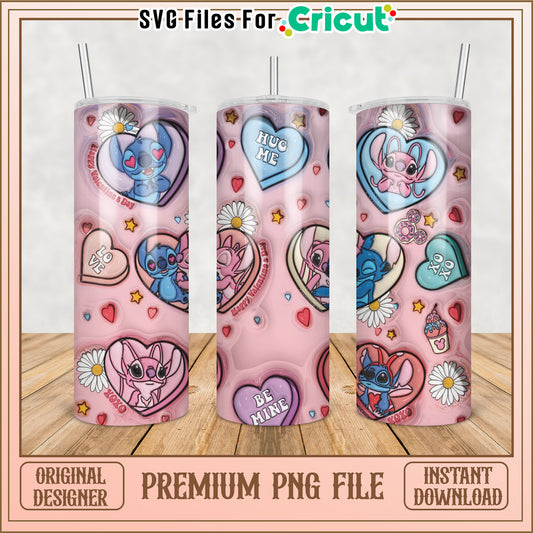 Cute Valentine Tumbler Design PNG for Cricut Instant Download