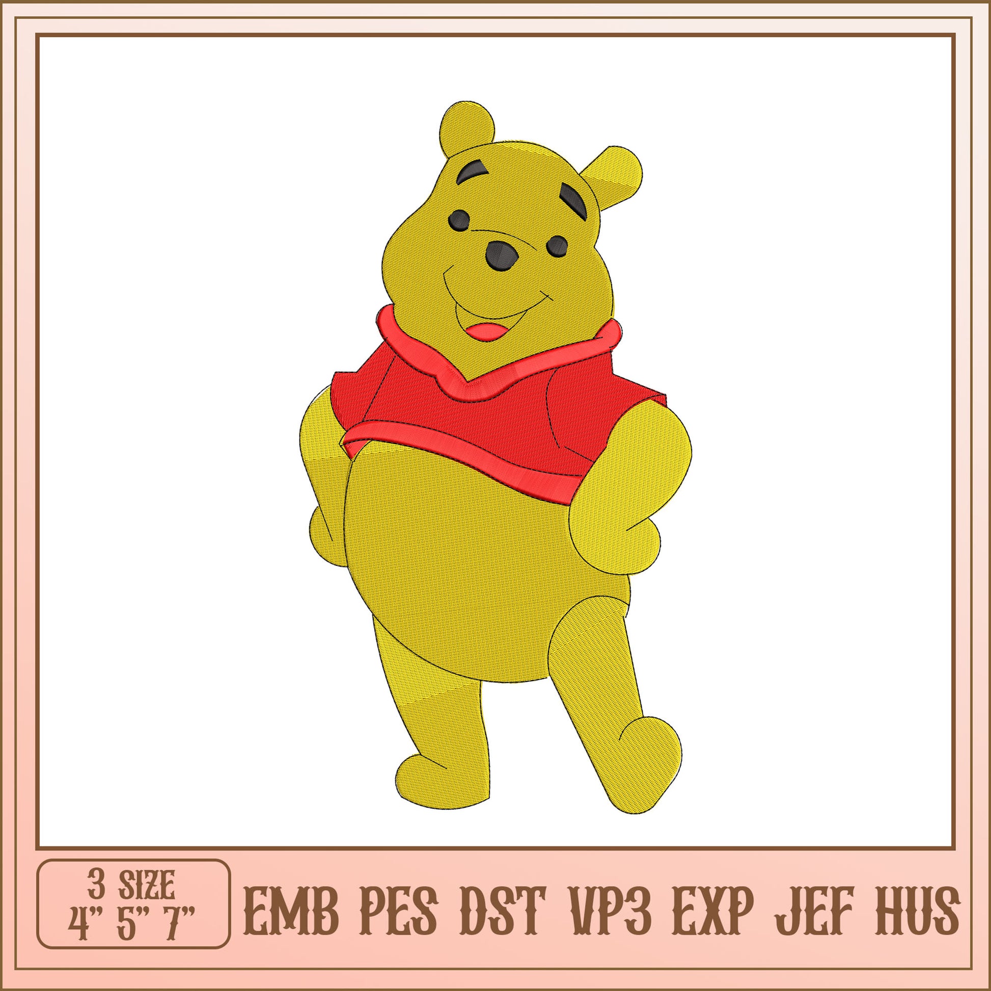Cute Winnie the Pooh Embroidery Design for Creative Projects