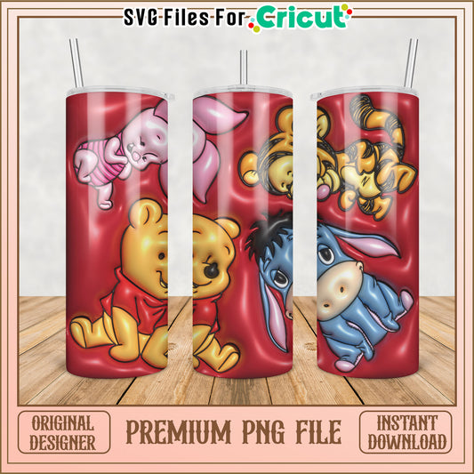 Cute Winnie the Pooh Tumbler PNG Download for Cricut Projects