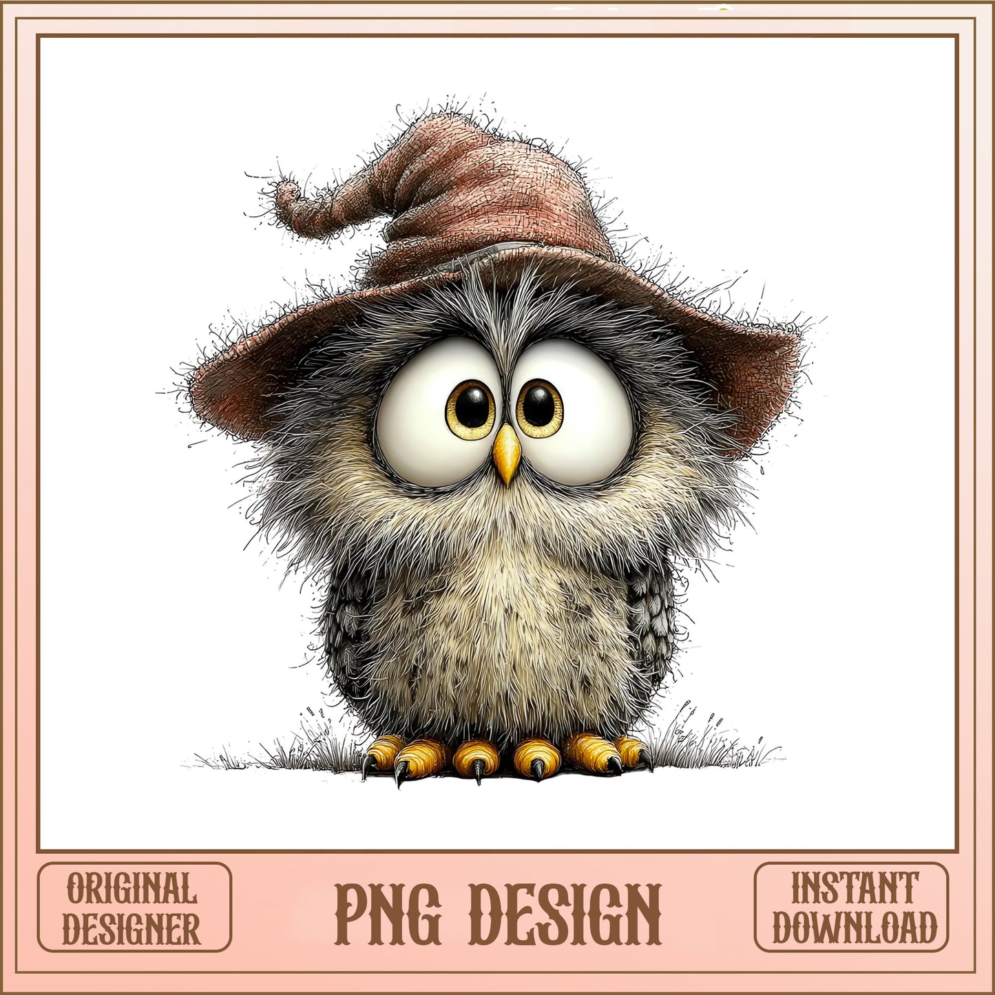 Cute Owl With Witch Hat PNG, Funny Owl Clipart, Halloween PNG