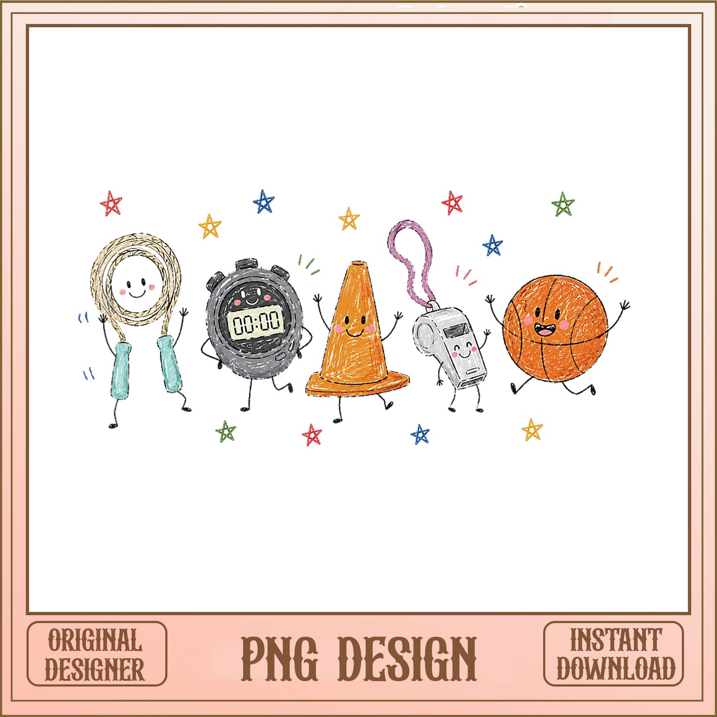 Cute PE Teacher Sports Equipment PNG, Physical Education PNG, Coach PNG