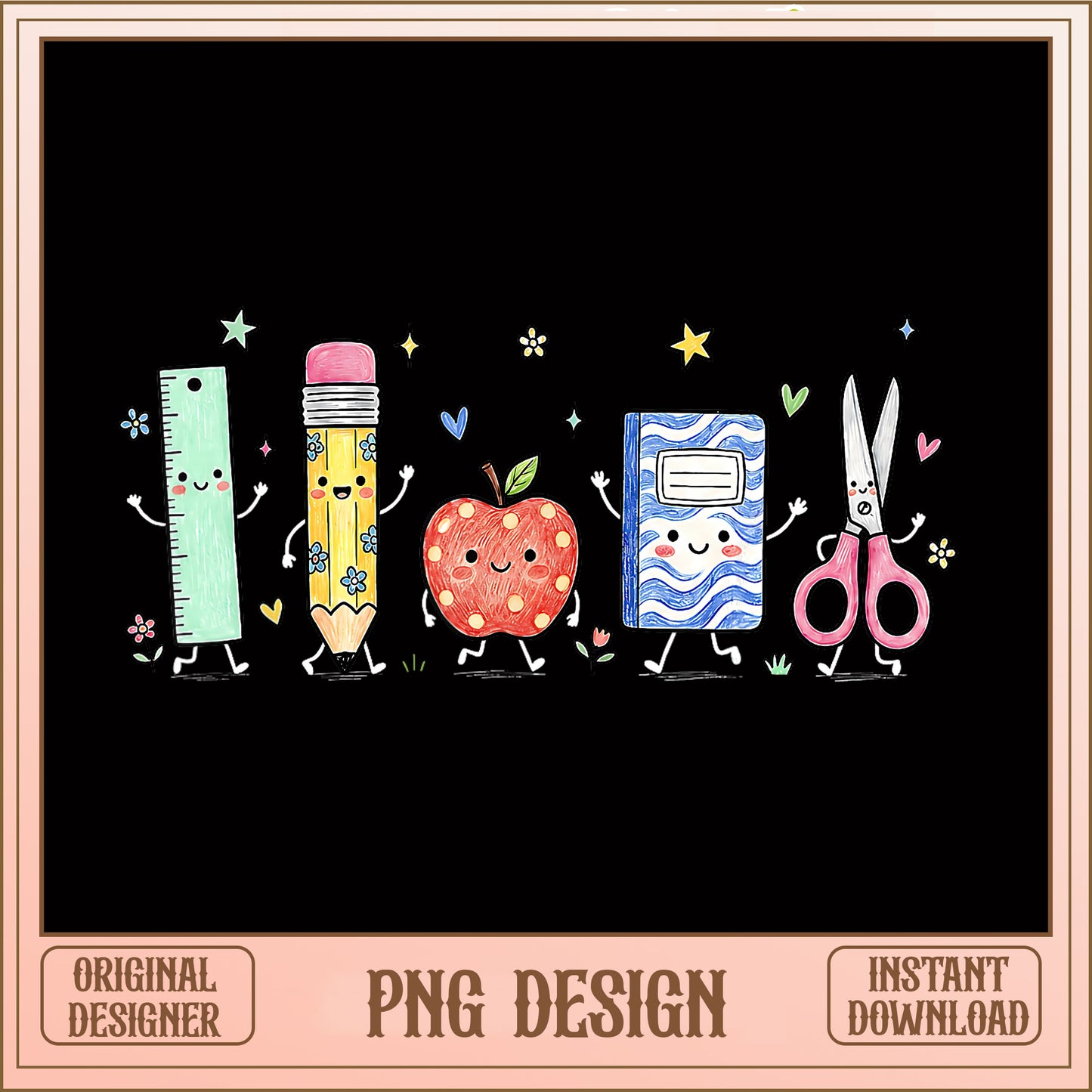 Cute School Supplies PNG, Back To School PNG, Teacher PNG