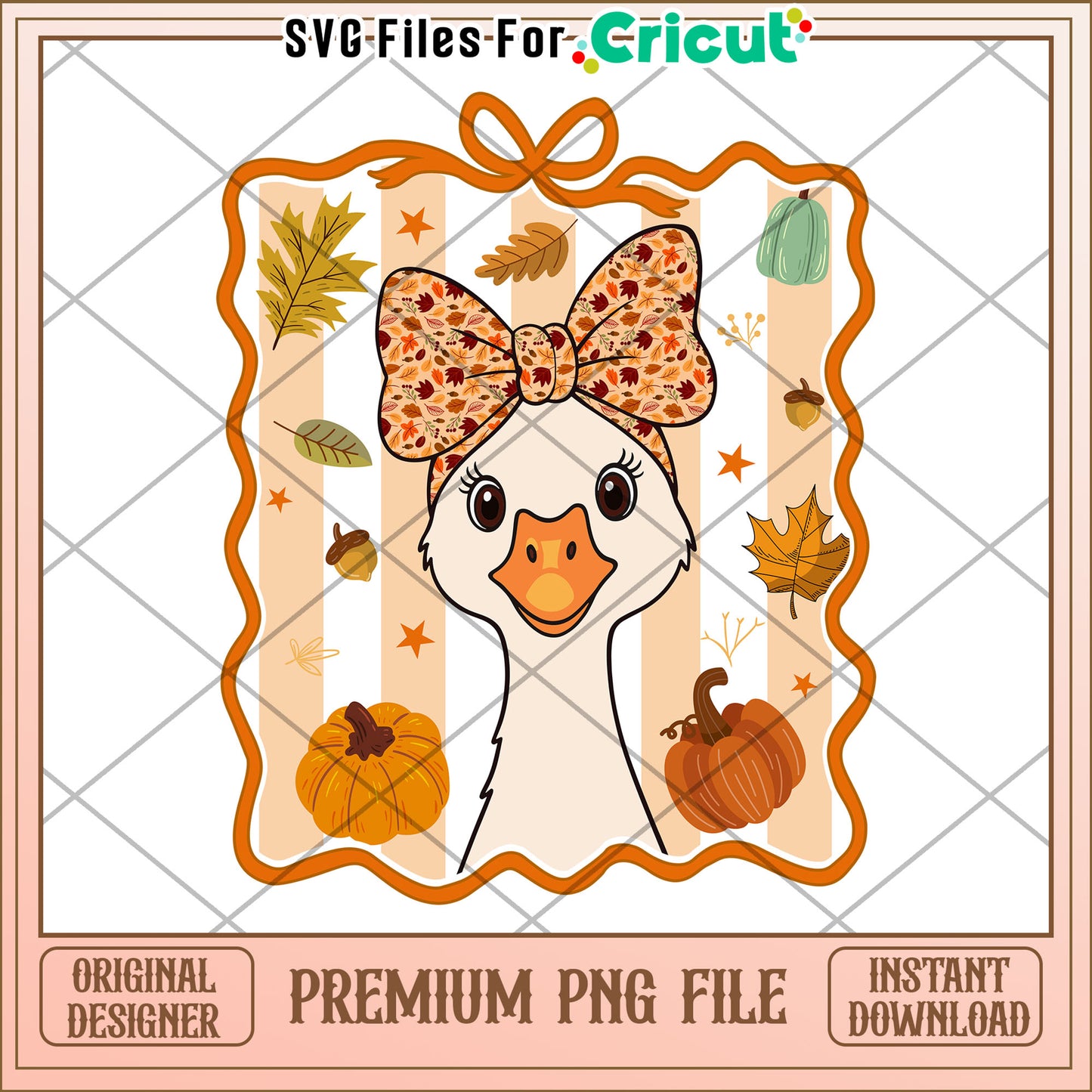 Cute autumn goose design png, fall season goose png, cozy goose png