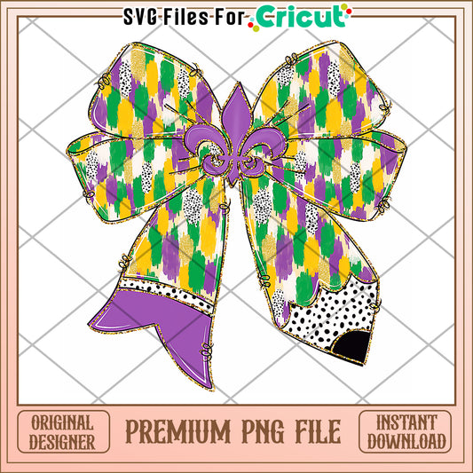 Cute bowtie and pencil png, cute stationery design png, back to school items png