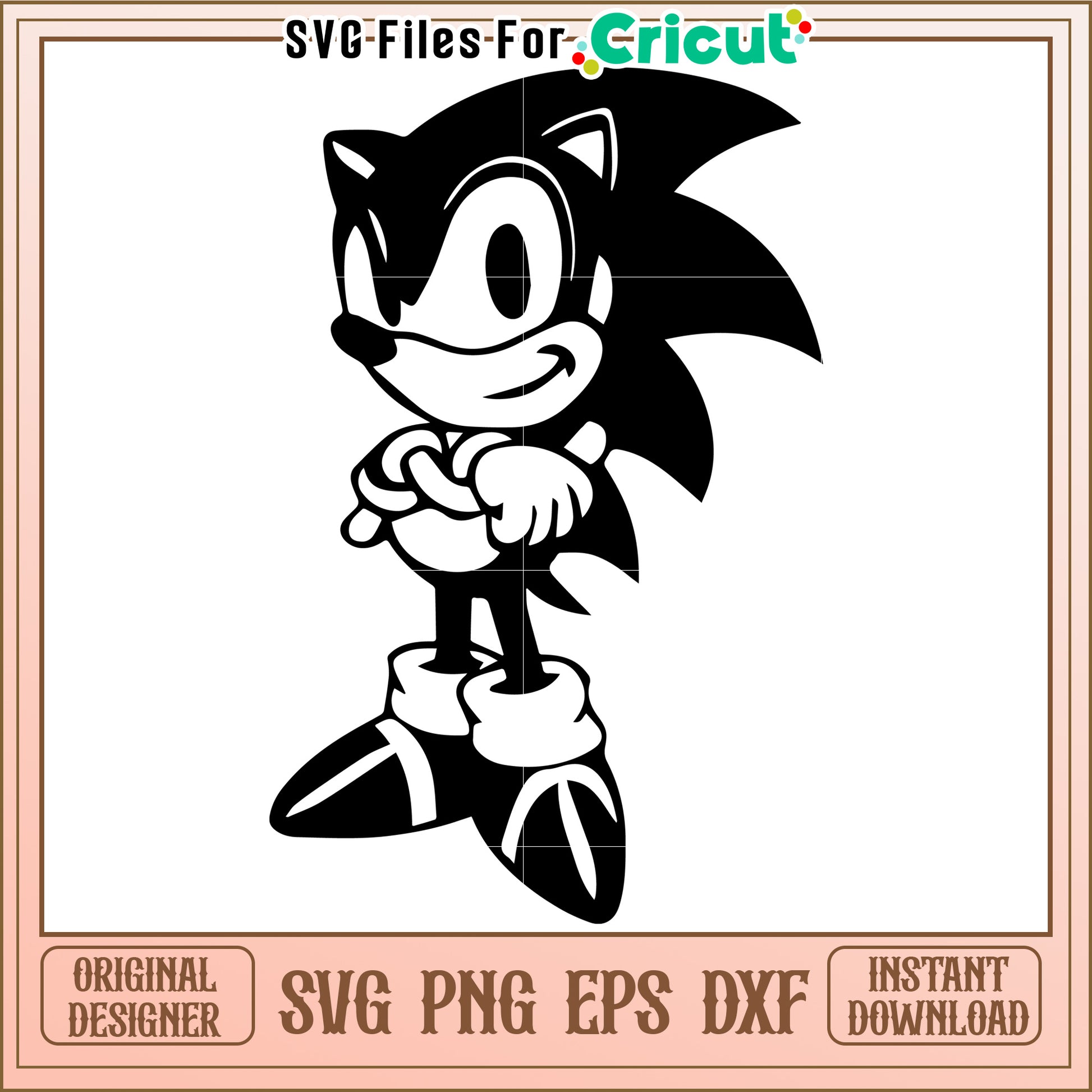 Cute childhood sonic black design svg, sonic movie svg, sonic toys svg