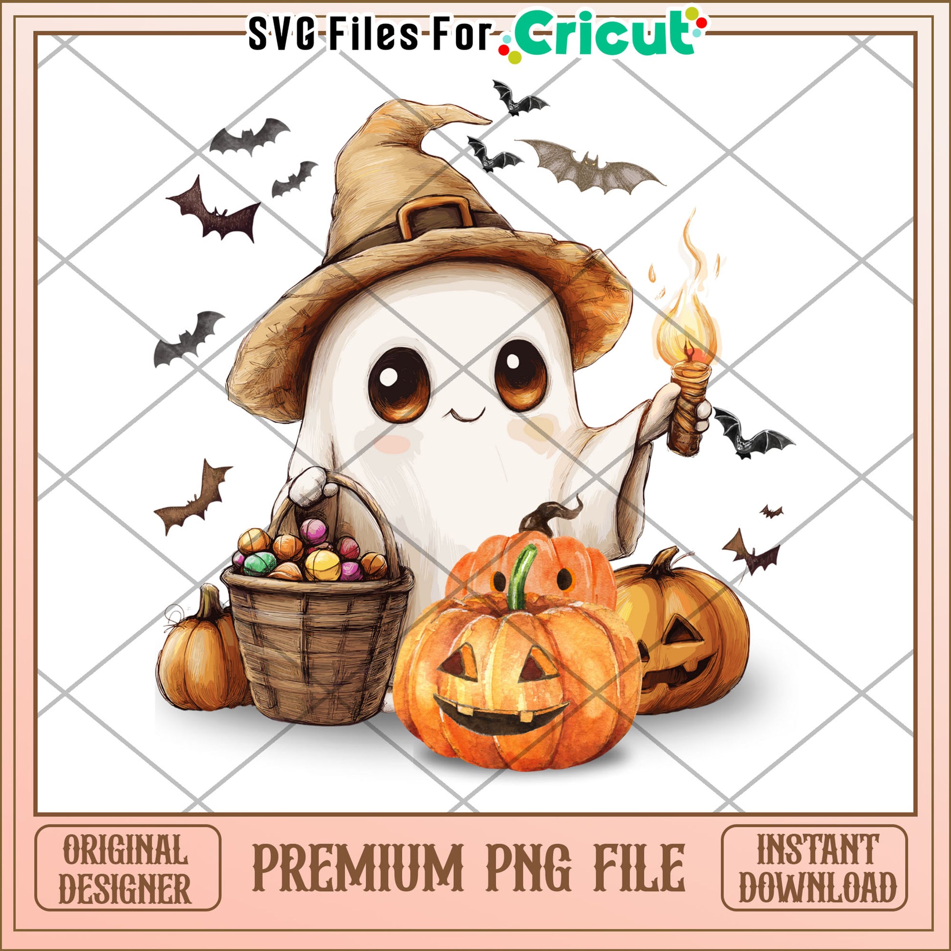 Cute design of halloween ghost png, halloween season png, cute halloween png