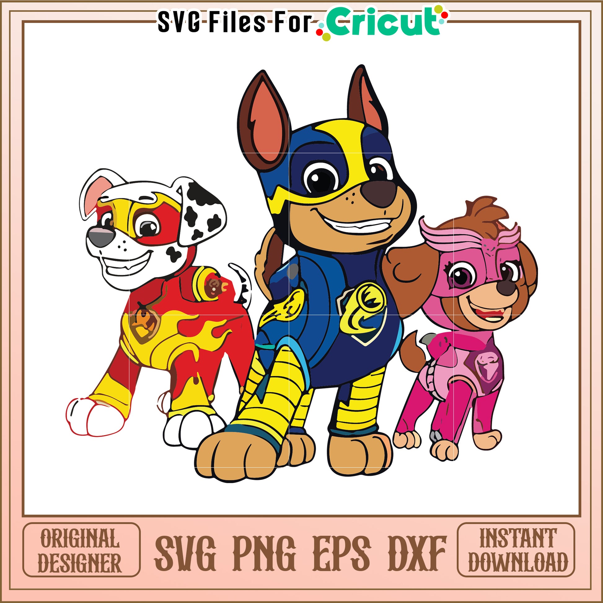 Cute dog characters svg, paw patrol cartoon svg, rescue dogs svg