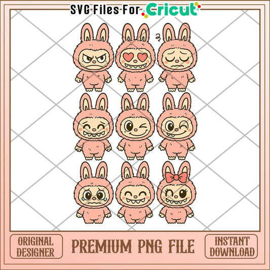 Cute emotions of labubu png, labubu clothes​ png, labubu price​ png