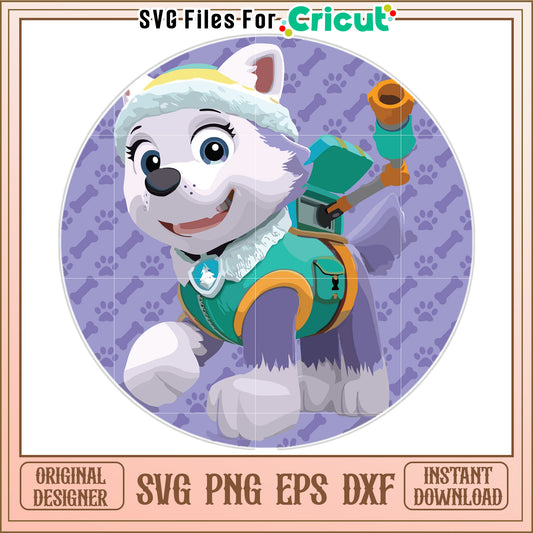 Cute everest dog svg, paw patrol cartoon svg, rescue dogs svg
