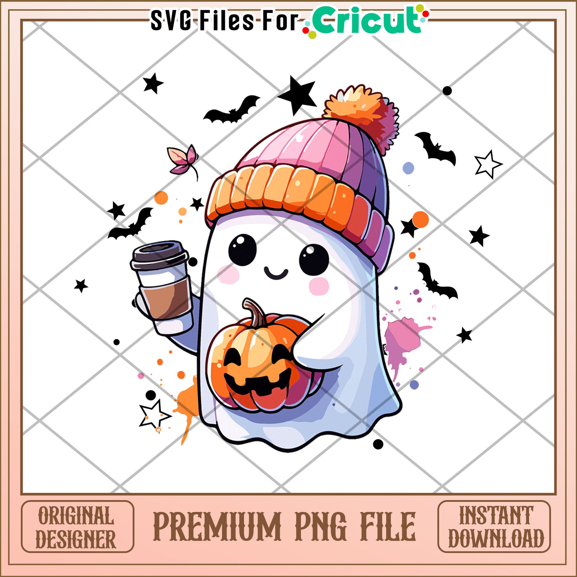 Cute ghost design png, spooky characters png, halloween time png
