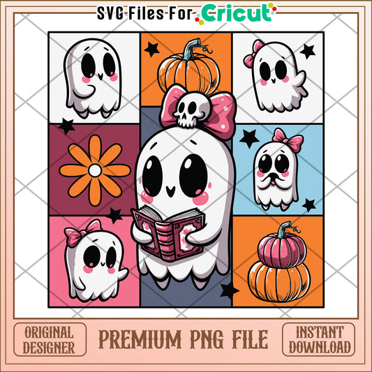 Cute ghost halloween png, scary characters png, halloween pumkin png