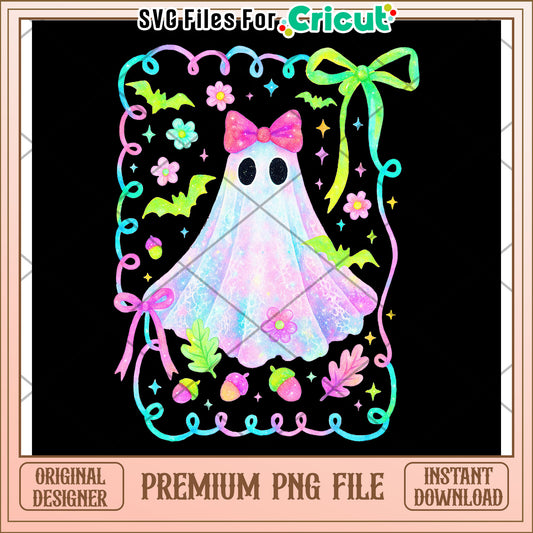 Cute ghoul neon png, halloween characters png, halloween cartoons png