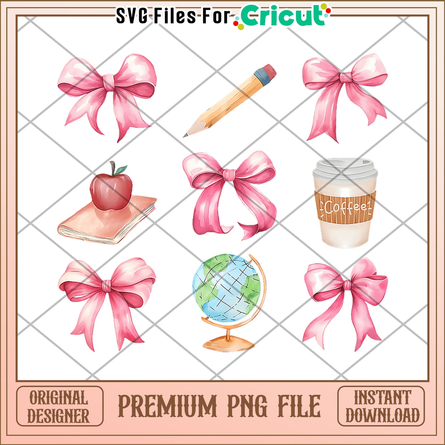 Cute girl school items png, cute stationery design png, back to school items png