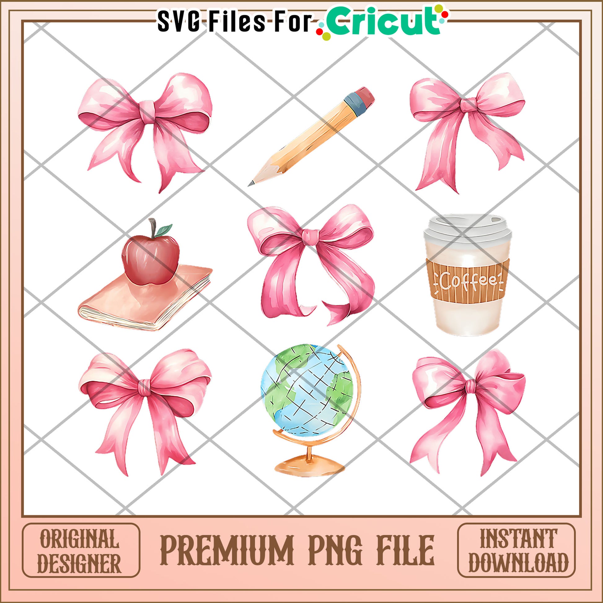 Cute girl school items png, cute stationery design png, back to school items png