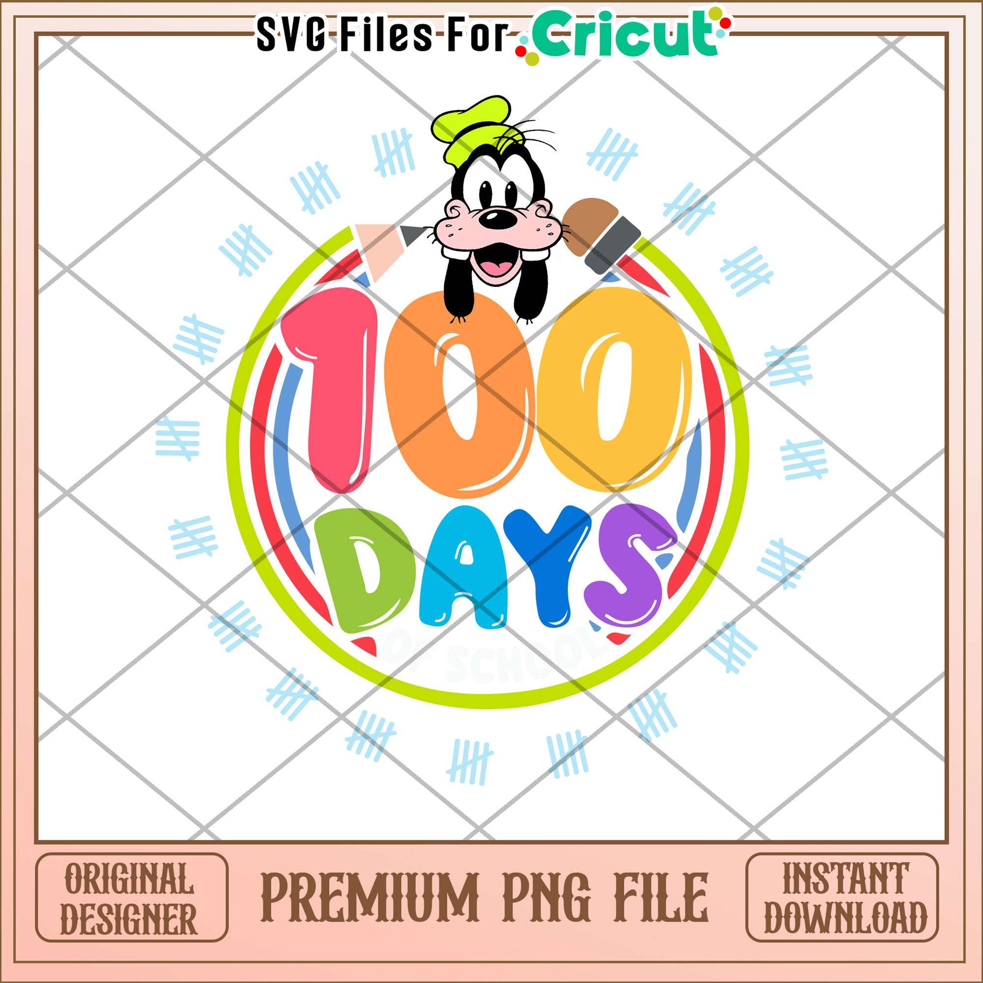 Cute goofy face 100 days png, 100 days of school png, school png