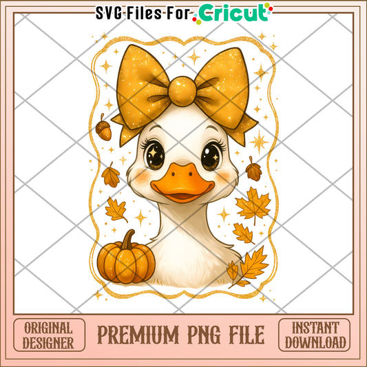 Cute goose design png, autumn cartoon png, fall design png