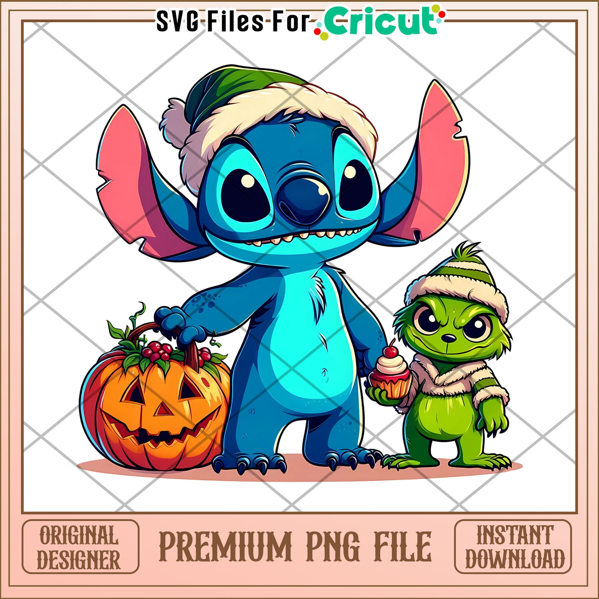Cute grinch stitch png, halloween for kids png, stitch cartoon png