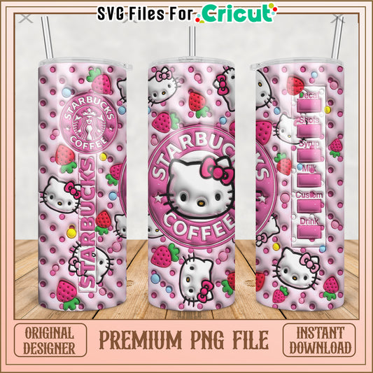Cute hello kitty tumbler png, cute characters png, kuromi hello kitty​ png