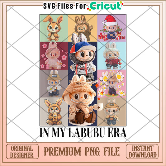 Cute in my labubu era, labubu lover funny saying, cute labubu png