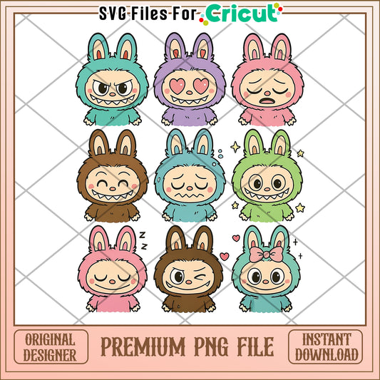 Cute labubu characters png, labubu clothes​ png, labubu price​ png