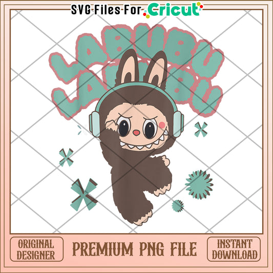 Cute labubu classic pose funny labubu birthda png, popmart labubu png