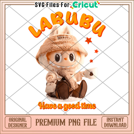 Cute labubu classic pose funny png, popmart labubu png, cute labubu png