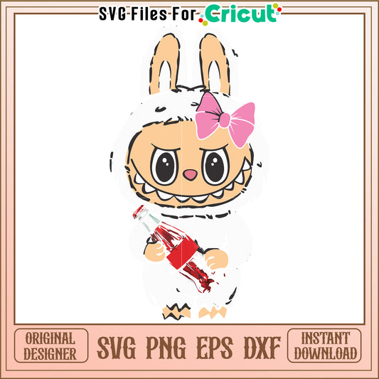 Cute labubu design svg, labubu character art svg, kawaii labubu svg
