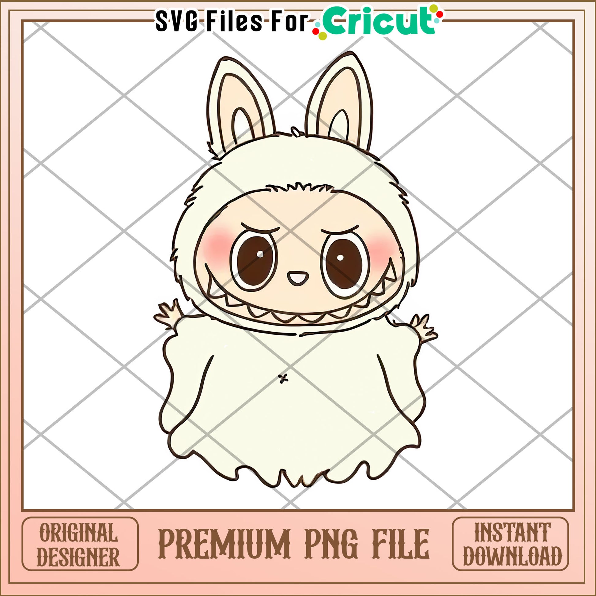 Cute labubu ghost png, labubu halloween​ png, pop mart labubu dolls​​ png