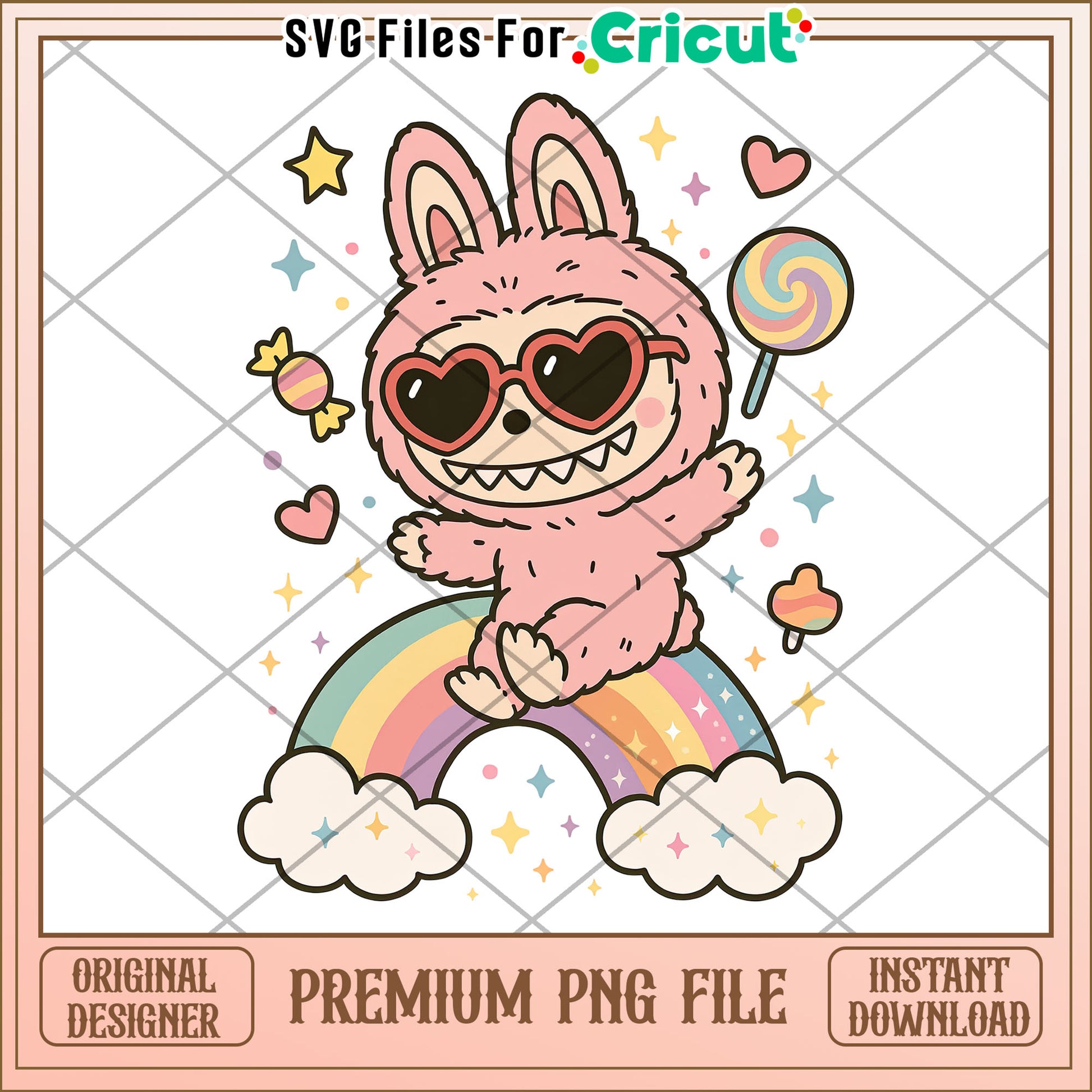 Cute labubu raibow design png, labubu clothes​ png, labubu price​ png