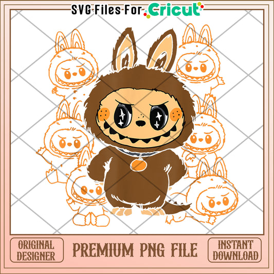 Cute labubu twinkling eyes png, cute labubu png