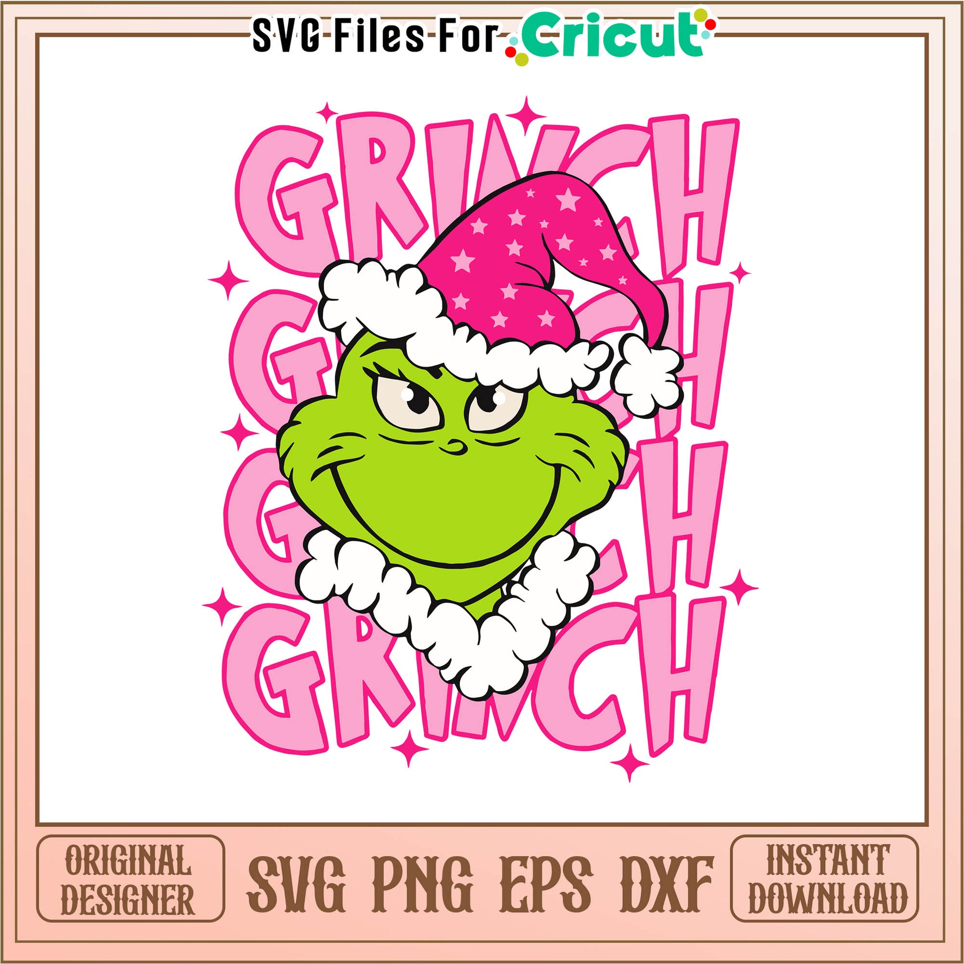 Cute pink grinch christmas hat svg, pink grinch shirt​​ svg