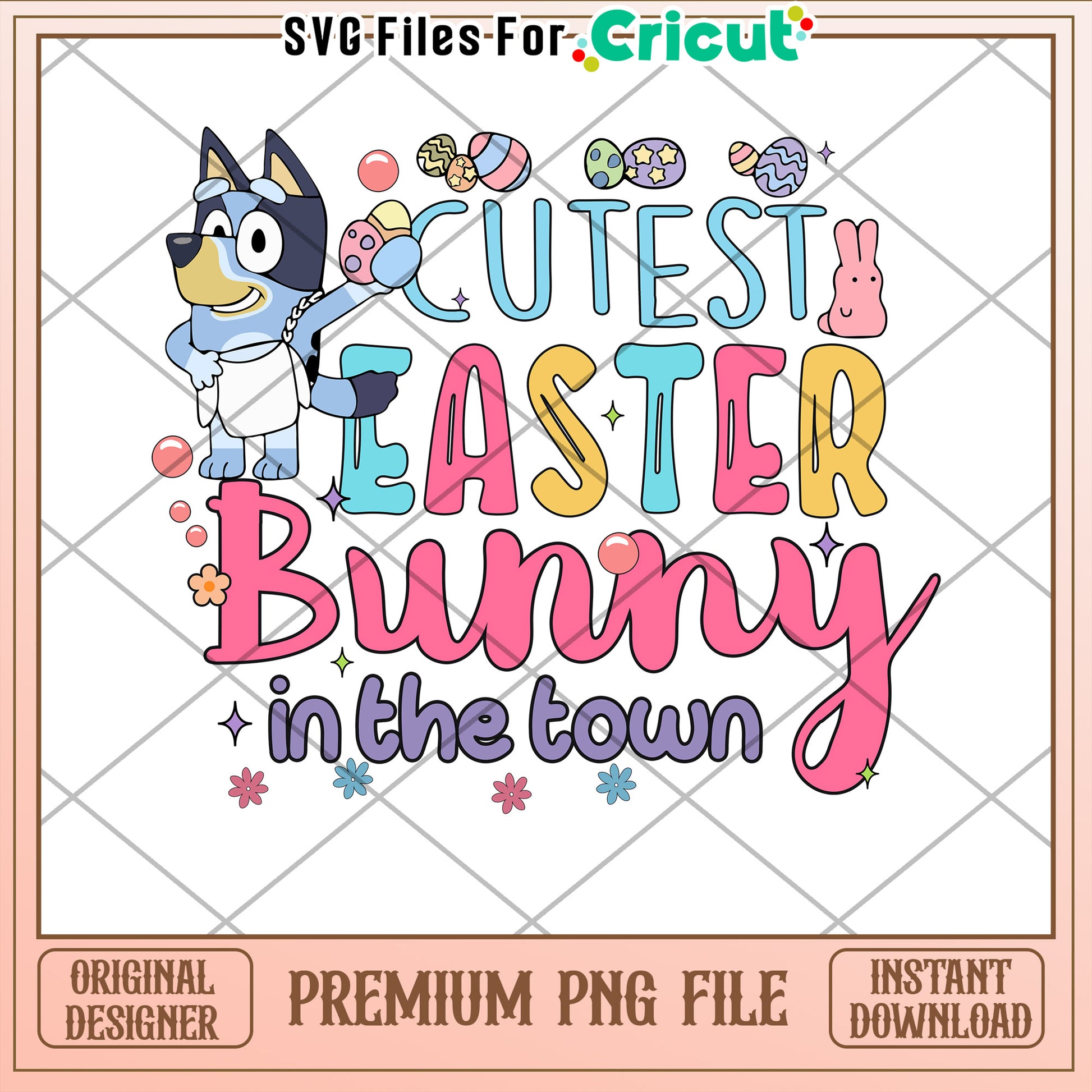 Cutest Easter Bunny PNG Instant Download