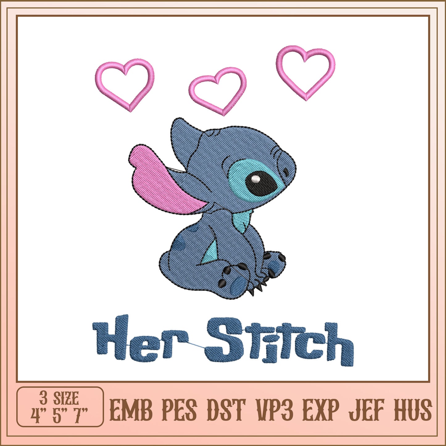 Cutest Stitch Embroidery Design for Projects and Gifts 4 5 7 Inch