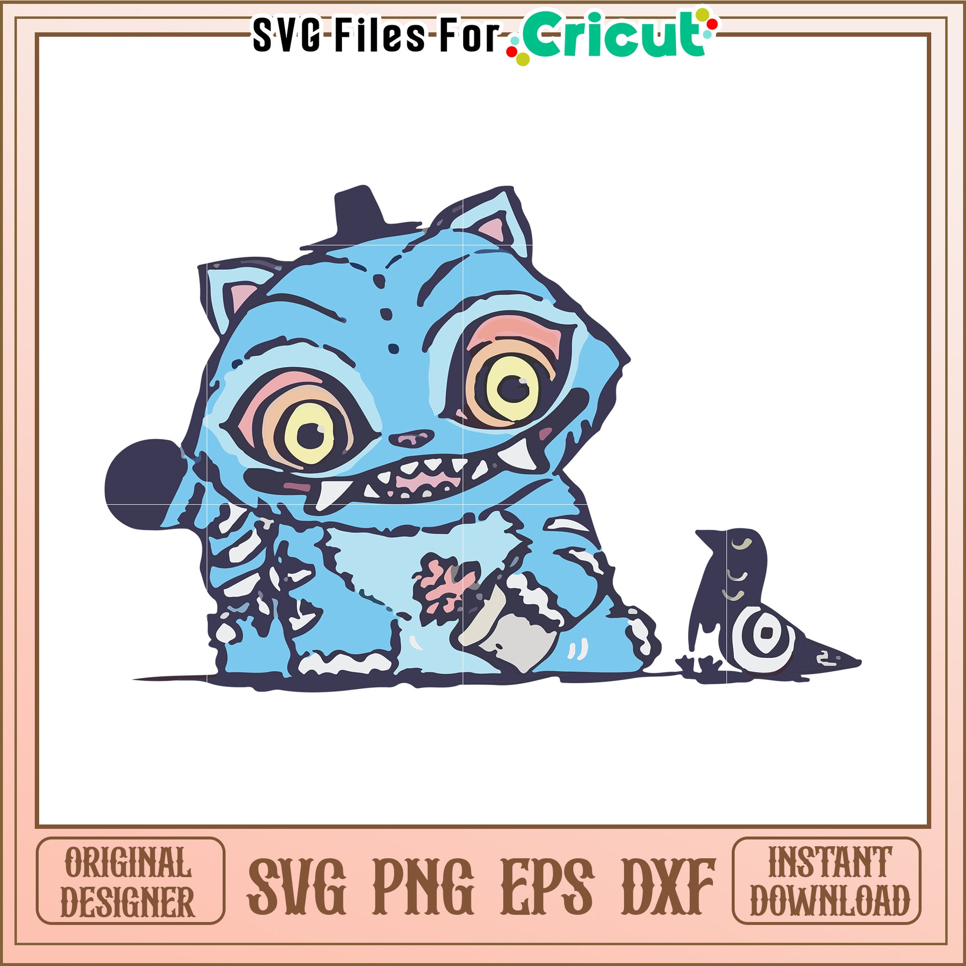 Cute tiger and bird svg, kpop demon hunters svg, kpop cartoon songs svg