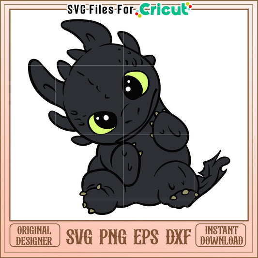 Cute toothless design svg, dragon movie svg, night fury svg