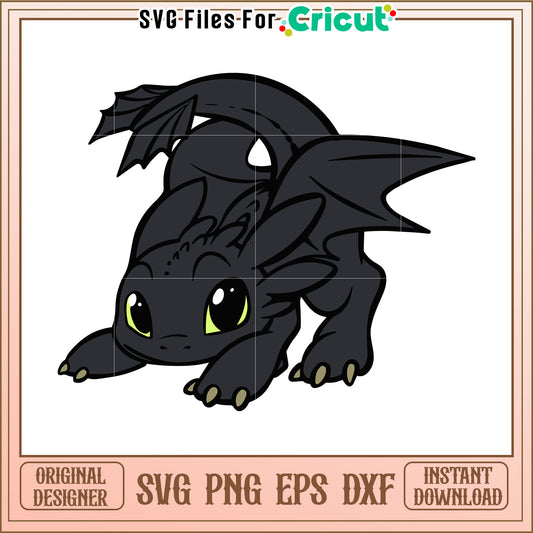 Cute toothless svg, dragon movie svg, night fury svg