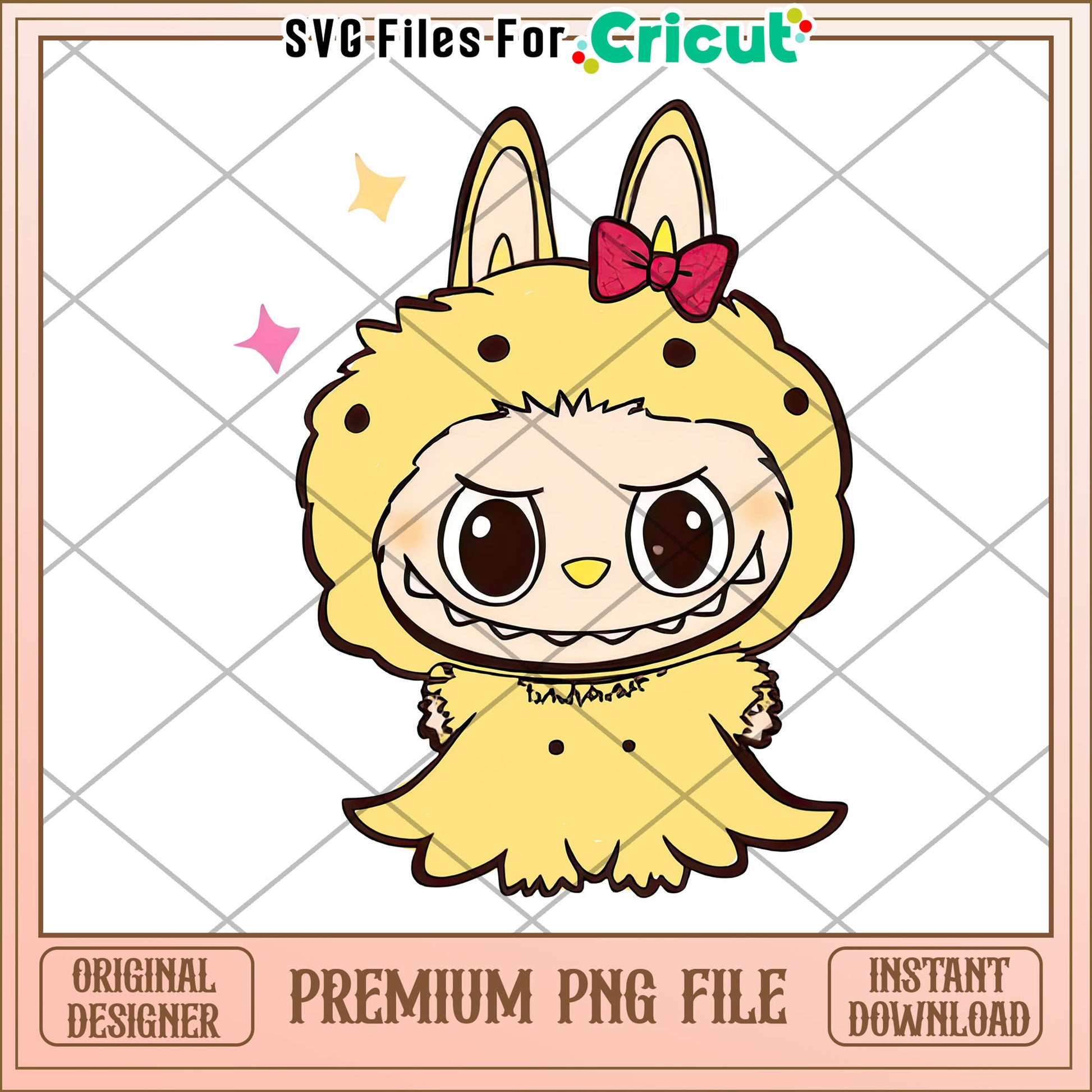 Cute yellowe ghoul labubu png, labubu halloween​ png, pop mart labubu dolls​​ png