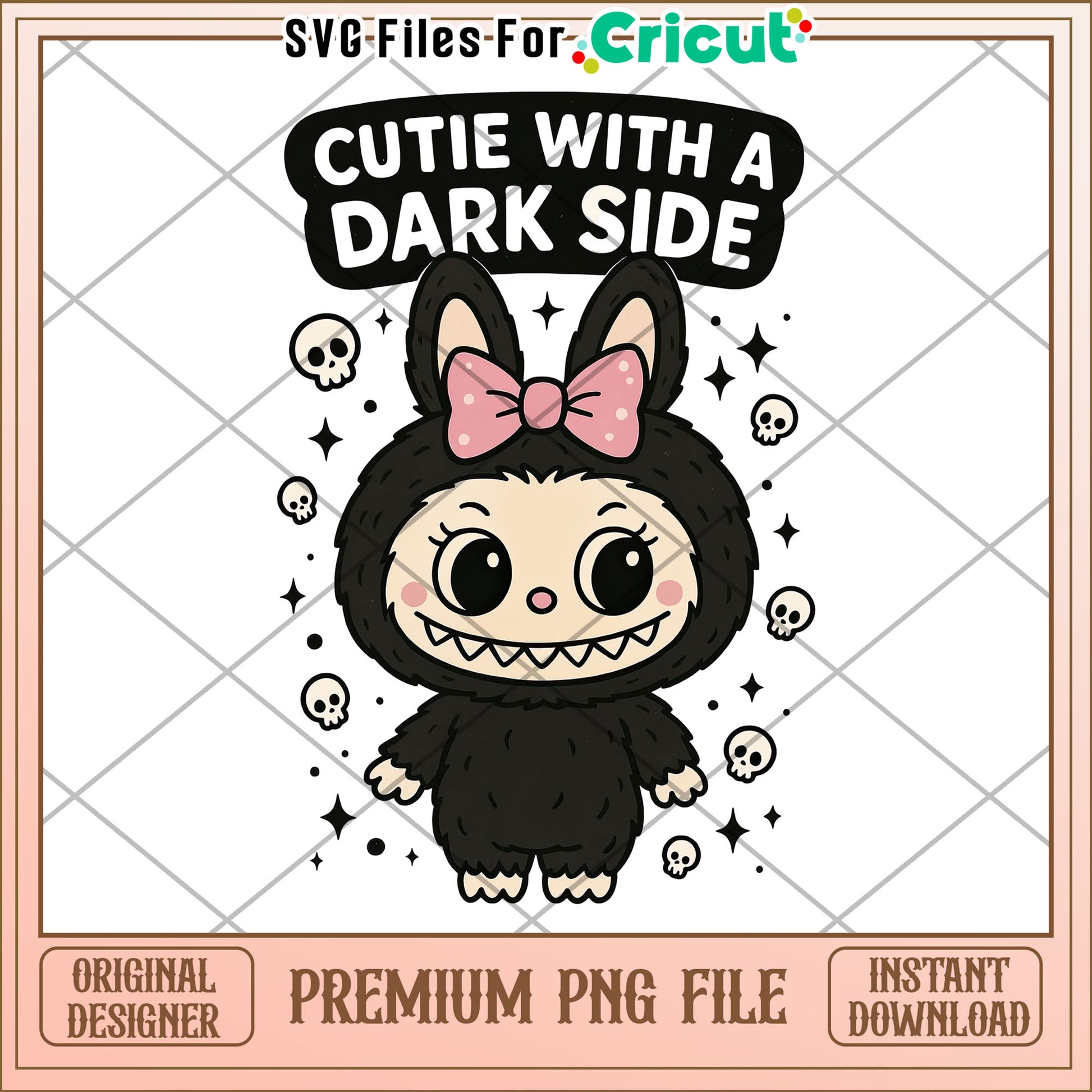 Cutie with a dark side png, labubu keychain png, labubu doll png