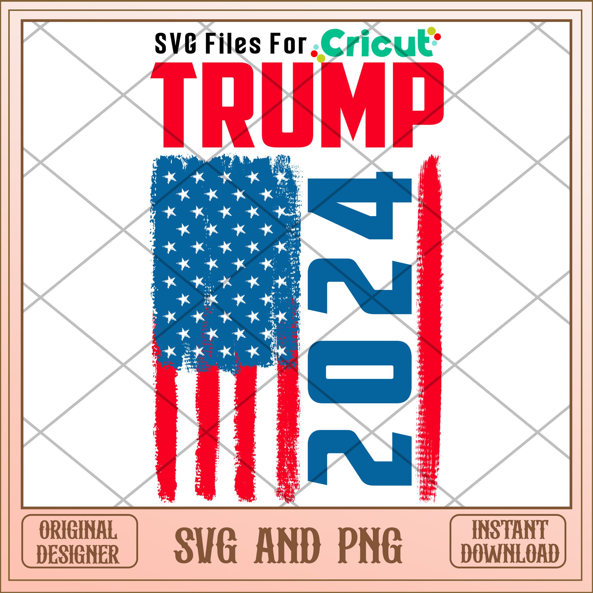 Trump 2024 and flag SVG instant download – svg files for cricut