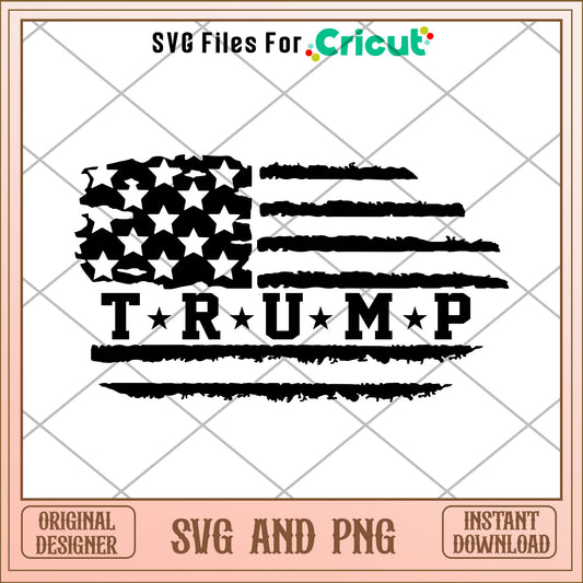 Trump 2024 and america flag SVG design