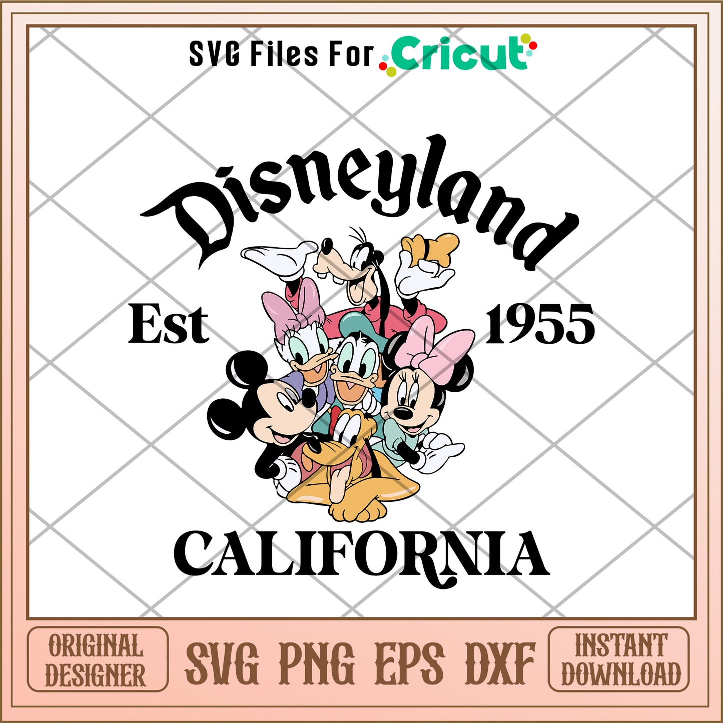 Mickey friends disneyland est 1955 SVG