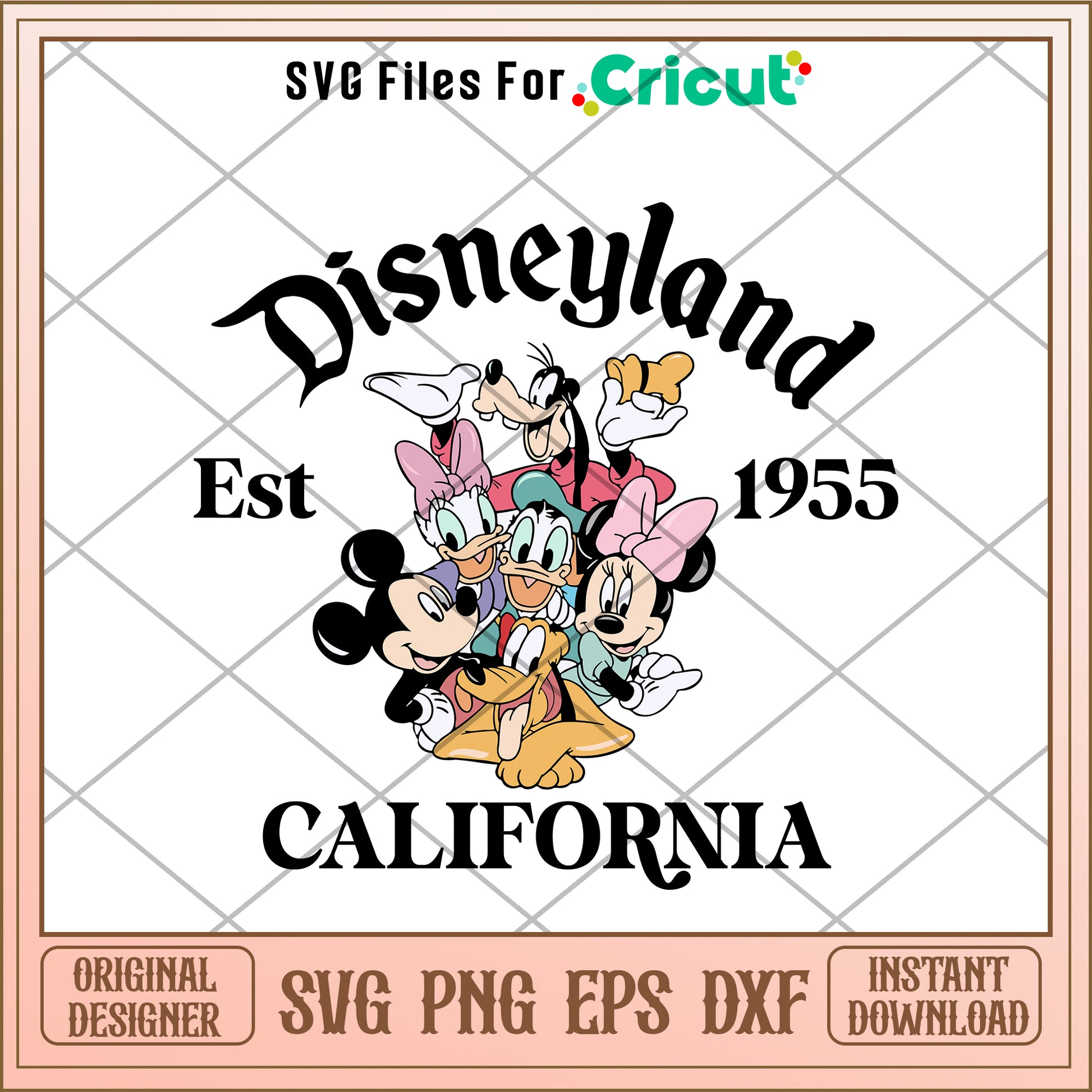 Mickey friends disneyland est 1955 SVG