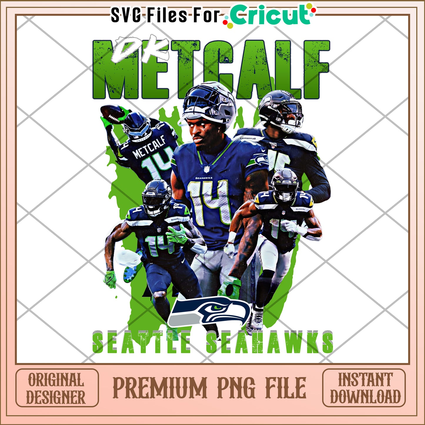 DK Metcalf PNG File for Cricut, Seattle Seahawks Design Download