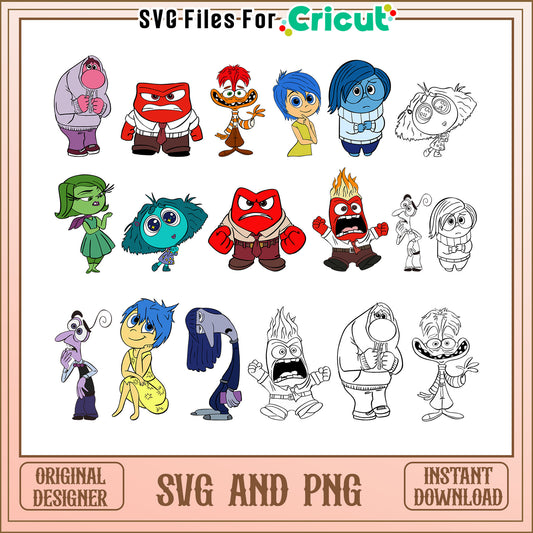 Inside out members bundle svg, Inside out svg, disney svg